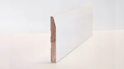 MOULDINGS 144mm Optima Deluxe Primed Chamfered Skirting Solid Wood Core Skirting & Architrave