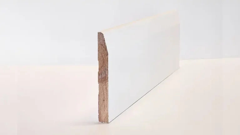 MOULDINGS 144mm Optima Deluxe Primed Chamfered Skirting Solid Wood Core Skirting & Architrave