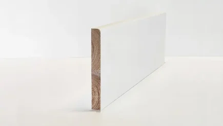 MOULDINGS 144mm Optima Deluxe Primed Contemporary Skirting Solid Wood Core Skirting & Architrave