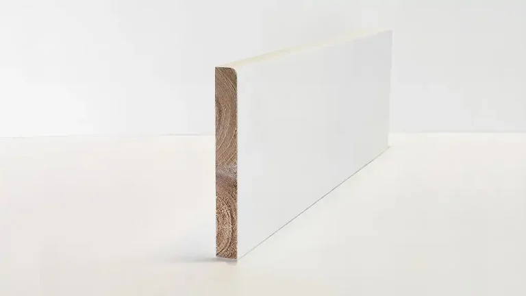 MOULDINGS 144mm Optima Deluxe Primed Contemporary Skirting Solid Wood Core Skirting & Architrave