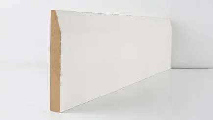 MOULDINGS 144mm White Primed Chamfered Skirting Skirting & Architrave