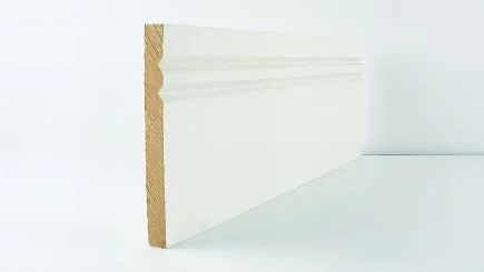 MOULDINGS 144mm White Primed Double Shaker Skirting Skirting & Architrave