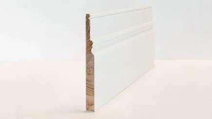 MOULDINGS 180mm Optima Deluxe Primed Grange Skirting Solid Wood Core Skirting & Architrave