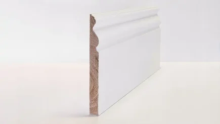 MOULDINGS 180mm Optima Deluxe Primed Victorian Skirting Solid Wood Core Skirting & Architrave