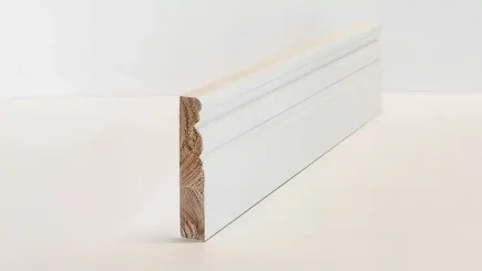 MOULDINGS 69mm/94mm Optima Deluxe Primed Moulded Architrave Solid Wood Core Skirting & Architrave