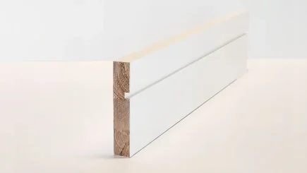 MOULDINGS 94mm Optima Deluxe Primed Shaker Architrave Solid Wood Core Skirting & Architrave